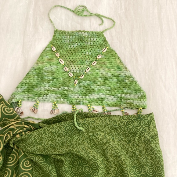 Bouncy Wear Green Coverup Skirt Set  SZ S - Picture 4 of 6